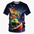 thumbnail image 1 of T-Shirts Graphiques Créatifs et Amusants pour Unisexes, Tendance Estivale, Style Décontracté Hip Hop, Col Rond Imprimé, Quotidien, 1 of 5