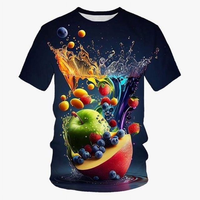 T-Shirts Graphiques Créatifs et Amusants pour Unisexes, Tendance Estivale, Style Décontracté Hip Hop, Col Rond Imprimé, Quotidien