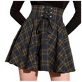 thumbnail image 1 of Jupe Femme Mode Rétro Punk à Carreaux Imprimée à Bretelles avec Fermeture Éclair Jupe Courte, 1 of 6