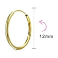 thumbnail image 4 of Bling Jewelry Womens Minimalist 14K Gold Cartilage Ear Hoop Tragus Conch Daith, 4 of 6