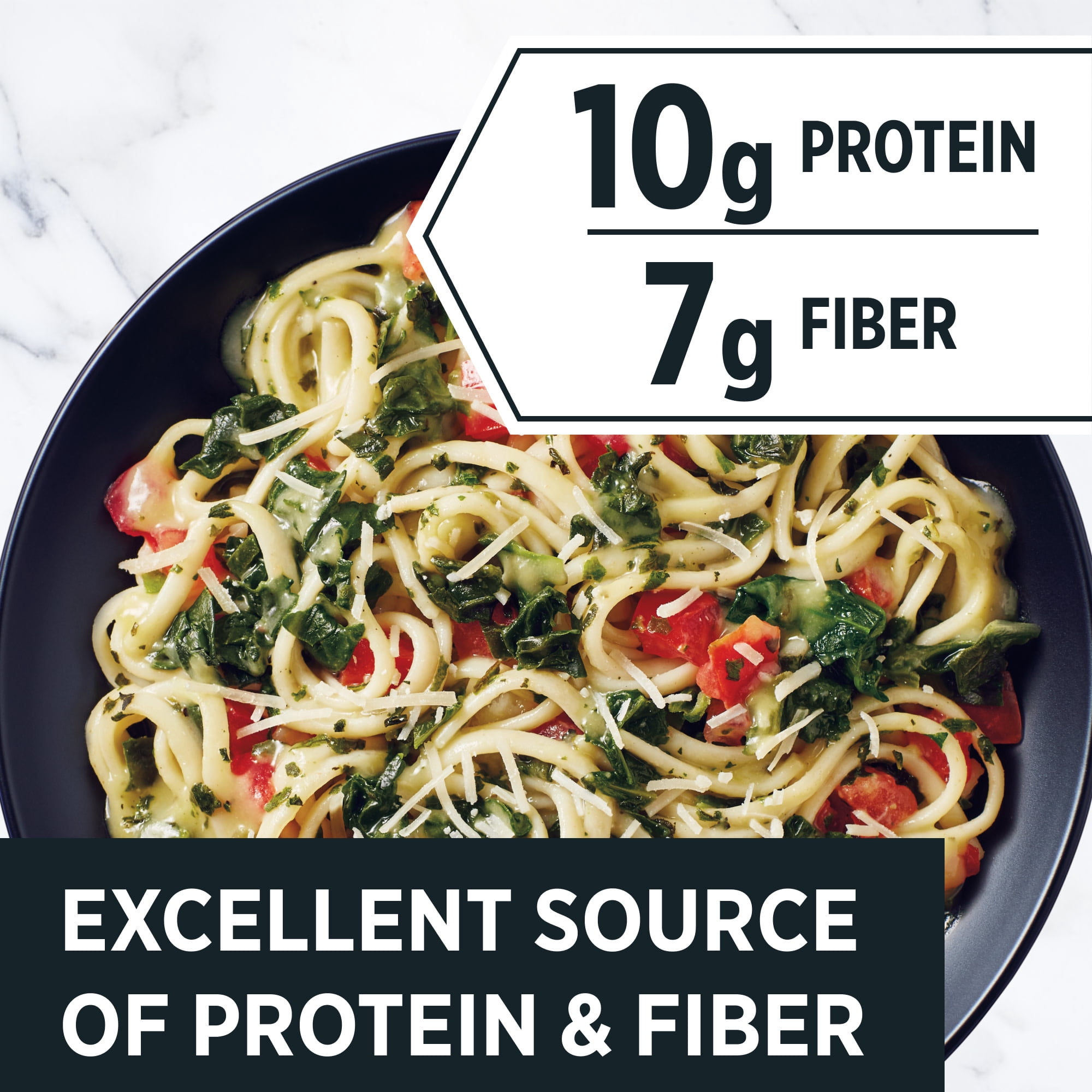 Healthy Choice Simply Steamers Creamy Spinach & Tomato Linguini, 10g Protein, High Protein & Fiber Frozen Meal, 9 oz. Bowl