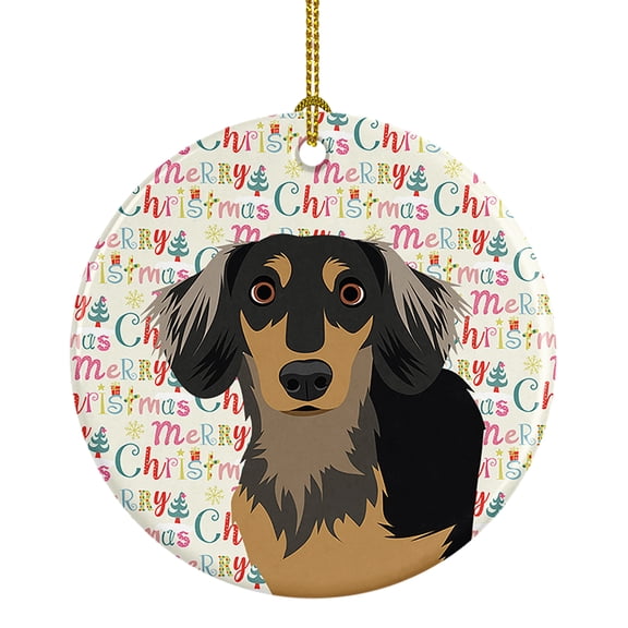 Chihuahua Black and Tan #4 Christmas Ceramic Ornament 2.8 in x 2.8 in