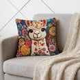 thumbnail image 6 of Cute Animals Print Throw Pillow Cover Soft Cushion Cases Holiday Farmhouse Home Decor for Sofa Bed Couch Porch, 18x18in, 6 of 6