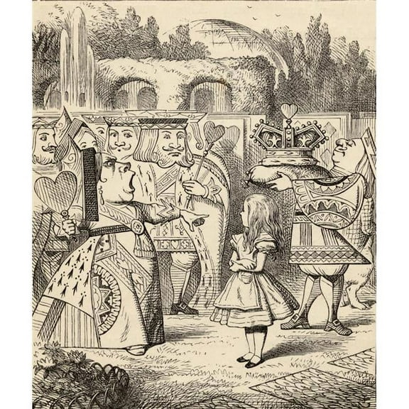 Off with Her Head Illustration by John Tenniel From The Book Alicess Adventures In Wonderland by Lewis Carroll Published 1891 Poster Print - 13 x 15