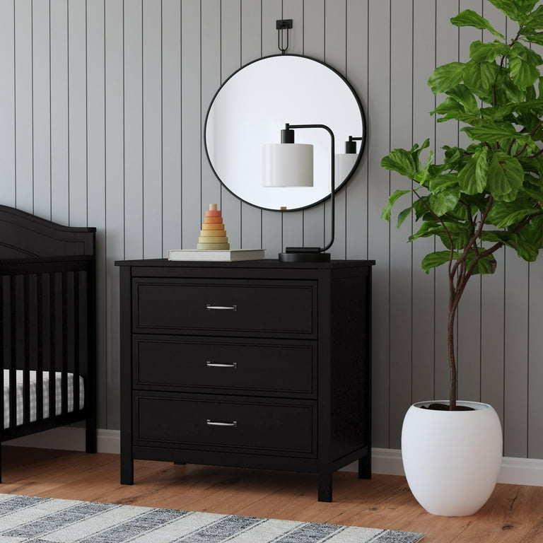 davinci charlie 3-drawer dresser in grey Charlie 3 Drawer Dresser DaVinci Color: Ebony main image 1