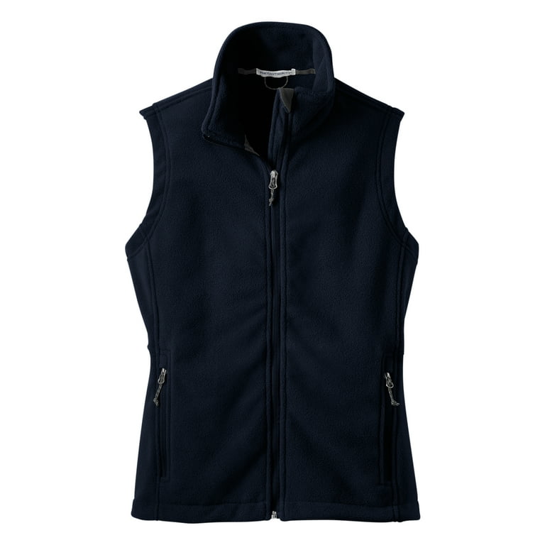 Buy ToBeInStyle Women's Zip Up Sleeveless Polar Fleece Vest - Black - Large  at