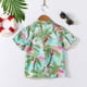 thumbnail image 3 of Gibobby blusas de vestir Niños formal Camiseta de manga corta con estampado de hojas para niños pequeños, estilo playero, para(Azul, 5-6 Años), 3 of 5