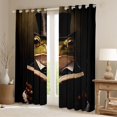 thumbnail image 2 of jejeloiu Rustic Wild Frog Blackout Curtains Set of 2 (52x84 Each),Abstract Desgin Window Curtains,Black Green Brown Curtains and Drapes For Kids,Microfiber Bedroom Decor, 2 of 6