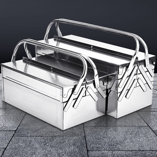 Portable Cantilever Tool Box Stainless Steel 5 Tray Folding Toolbox for Portable Cantilever Tool Box Stainless Steel 5 Tray Folding Toolbox for