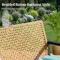 thumbnail image 5 of MF Studio 4-Piece All-Weather Rattan Patio Furniture Set, Outdoor Conversation Set with Wood Table, Yellow and Mint Green, 5 of 10
