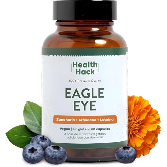 Suplemento Eagle Eye Vitaminas para Ojos Luteína Zeaxantina Health Hack 60 Cápsulas