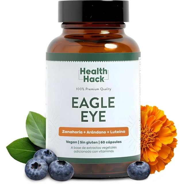Suplemento Eagle Eye Vitaminas para Ojos Luteína Zeaxantina Health Hack 60 Cápsulas