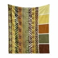 thumbnail image 1 of Zambia Soft Flannel Fleece Throw Blanket, Vintage Mixed Pattern Earthen Toned Floral Abstract Image, Cozy Plush for Indoor and Outdoor Use, 60" x 80", Multicolor, by Ambesonne, 1 of 6