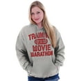 thumbnail image 3 of Training For Movie Marathon Unisex Plus Fleece Graphic Hoodie Brisco Brands 2X, 3 of 5