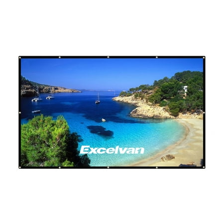 Projector For Outdoor Excelvan 120 Inch 16:9 Collapsible White Portable Projector Cloth Screen With Hanging Hole For Home And Outdoor Use ()