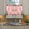thumbnail image 2 of Yayeee Kitchen Curtains Tier Pair Light Filtering 27"x24" Rod Pocket Short Cafe Window Panel, White Gingerbread Houses, 2 of 7