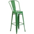 thumbnail image 5 of Emma + Oliver Commercial Grade 23.75SQ Green Metal Indoor-Outdoor Bar Table Set-2 Stools-Backs, 5 of 5
