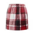 thumbnail image 6 of Tnhcen Women's Plaid Mini Skirt Elastic Waist Button Detail Pocket Design Wool Blend 50%Wool 50%Polyester Fall Winter Casual A - Line Skirt for Women Size S - 2XL, 6 of 9