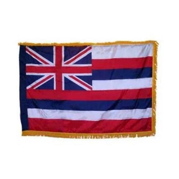 Annin Flagmakers 141290 3 ft. x 5 ft. Indoor and Parade Colonial Nyl-Glo Hawaii Flag with Fringe