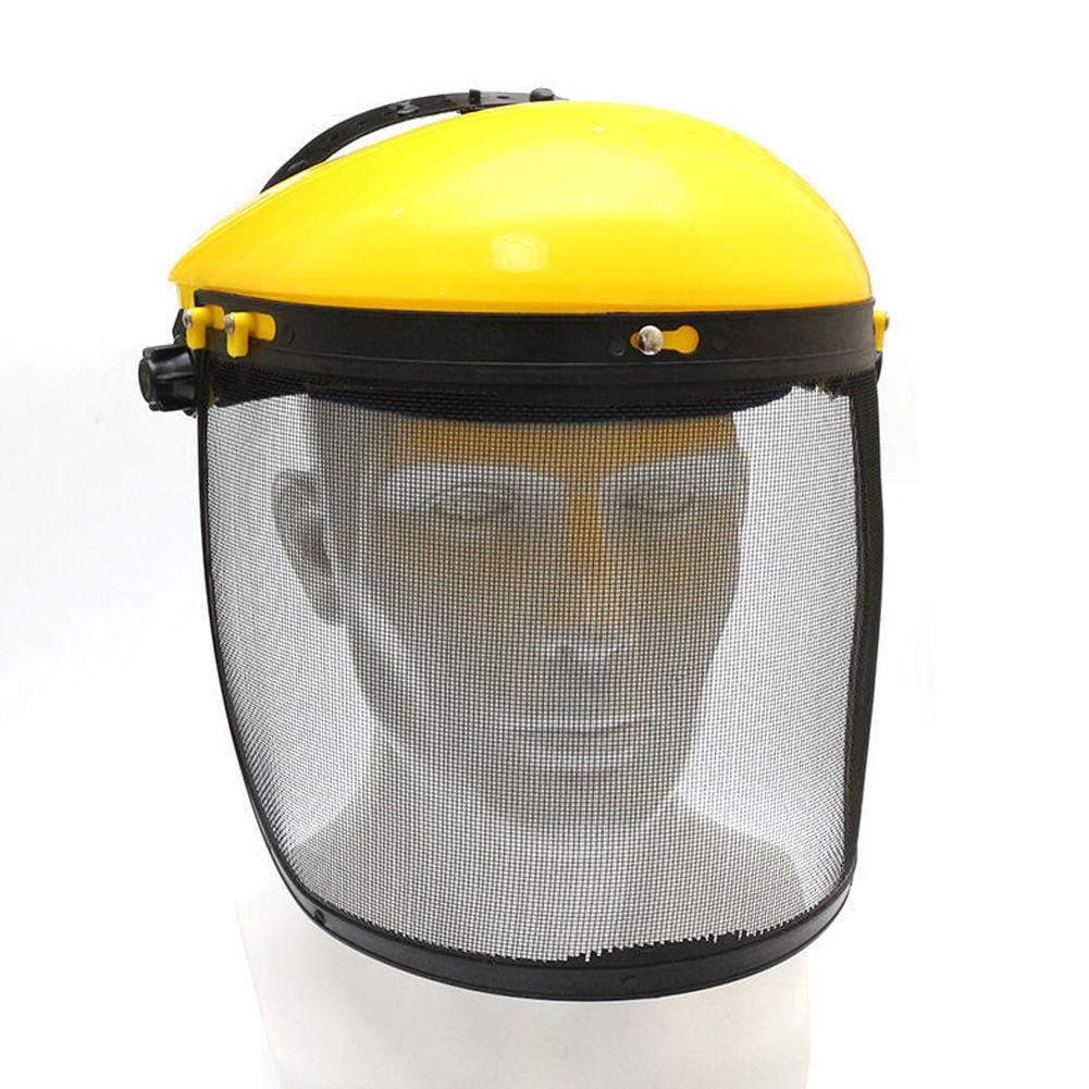 SSKFHGI Yellow Top Mowing Hat Mowing Hat Garden Wire Mesh Protective Mask Lawn Mower Lawn Mower Face Screen Chain Saw Protective Hat