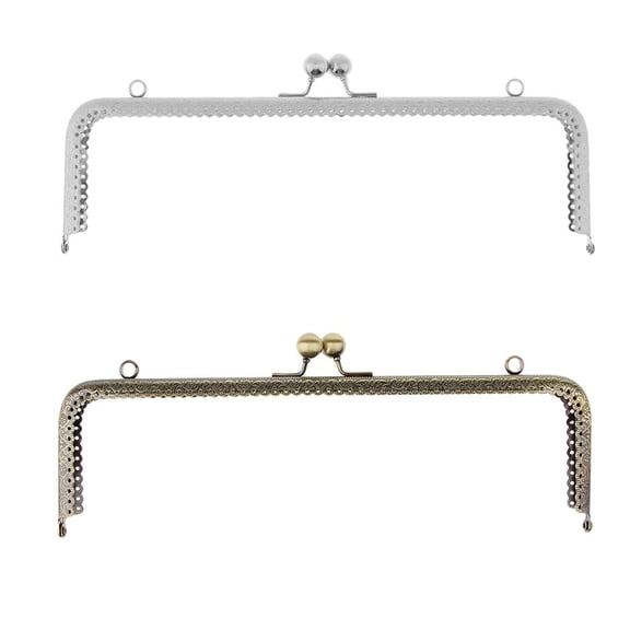 2x Clutch Metal Frame clasp Purse Handle