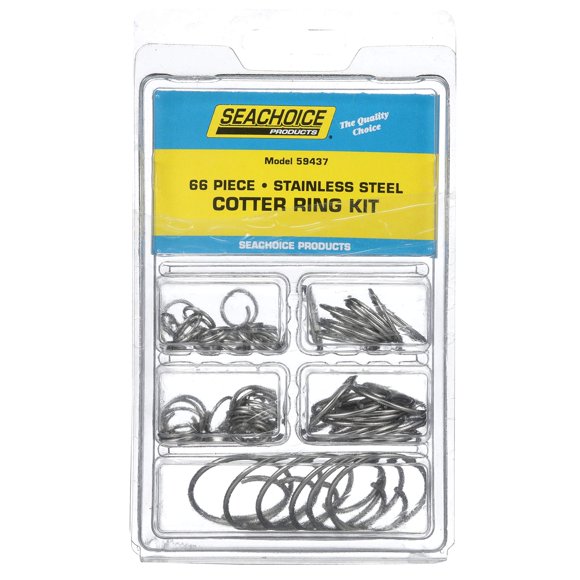 Seachoice 59437 Kit de Bague en Acier Inoxydable, 66 Pcs, Toutes Tailles Populaires