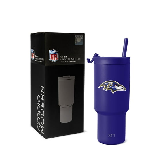 Vaso sencillo y moderno de la NFL Baltimore Ravens, 900 ml