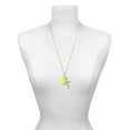 thumbnail image 3 of Delight Jewelry Acrylic 1" Disc Lime Green Imitation Pearl Everlasting Love Engraved Cross Zoey Necklace, 28", 3 of 4