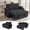 Black, variant on 58" Convertible Sleeper Sofa Bed, Full Size Pull Out Couch with USB Charging, Cup Holders, Side Table, Adjustable Backrest, Corduroy Loveseat for Living Room, Apartment, Office (Gray)