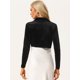 thumbnail image 3 of Bolero Elegante de terciopelo Allegra K para Mujer Crop Cardigan Cóctel Chaqueta Corta Negro XL, 3 of 6