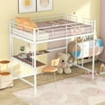 thumbnail image 4 of Harper & Bright Designs Full Size Loft Bed with Desk and Metal Grid, Metal High Loft Bed Frame for Teens, White, 4 of 10