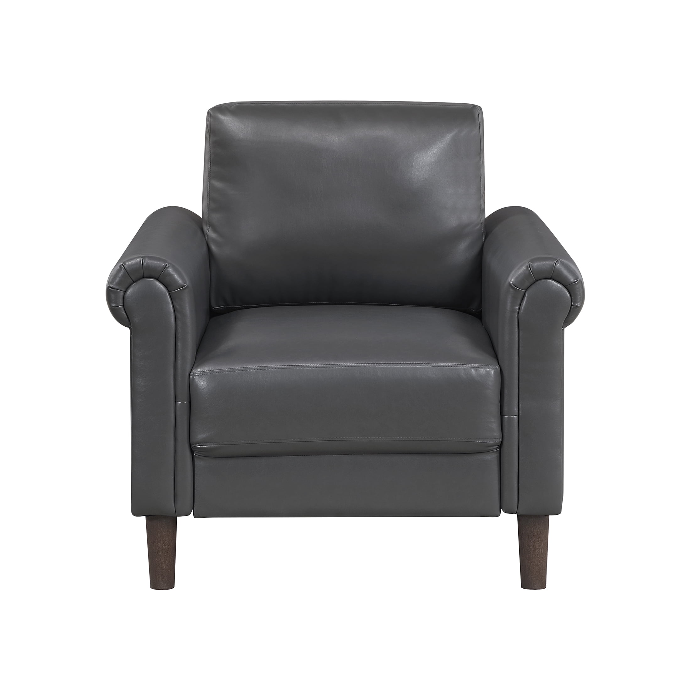 OakvillePark Marlinth Faux Leather Chair, Dark Gray