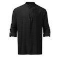 thumbnail image 2 of Gvmfive Mens Casual Long Sleeve Stand Collar Button Up Shirts, 2 of 6