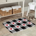 thumbnail image 6 of Non Slip Door Mat, Heart Black Buffalo Plaid Gingham Fast Drying Bath Tub Mats, Absorbent Bathroom Rugs Entrance Welcome Mat, Bath MatS for Tub, Floor, Home, Kitchen, Hotel,16x24in, 6 of 7