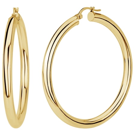 Double Hoops Sterling Silver Earrings plated in 18K Gold main image 0