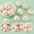 thumbnail image 4 of 1.3'' Smile Face Wood Beads, 30pcs Natural Wooden Spacer Beads Loose Round Beads Ball Wood Beads with 7mm Large Hole for Christmas Tree Wreath Decor DIY Craft Jewelry Making, 4 of 6