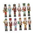 thumbnail image 3 of yotijay 12 Pieces Nutcracker Figurines, Wooden Nutcracker Statues ,Christmas Decor Table, 3 of 9