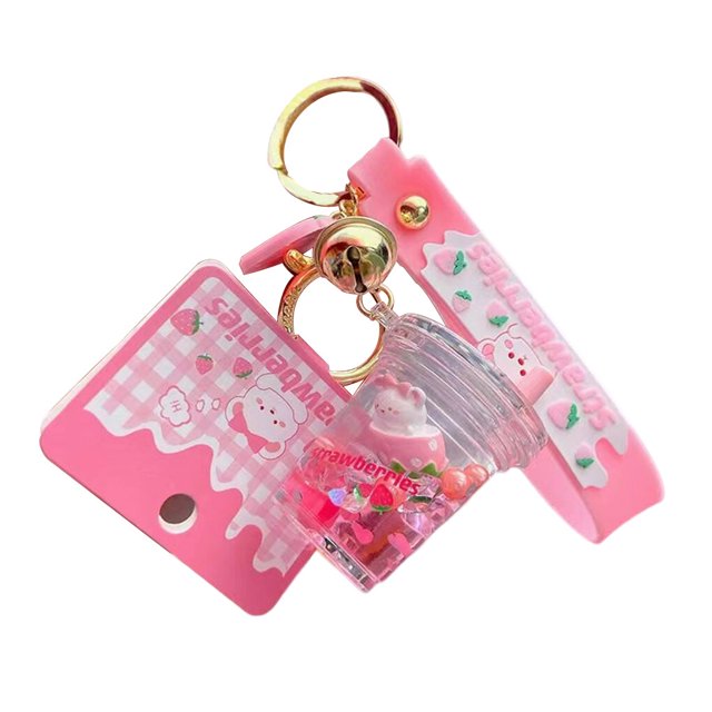Qarigey LLavero de dibujos animados, soporte para taza de té de la leche, llavero portátil de moda para coche, , cartera, colgante, joyería Ropa, zapatos y accesorios Miscelánea Tipo 2