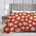 thumbnail image 4 of DouZhe Ultra-Soft Micro Fleece Lightweight Flannel Bed Blanket, Watercolor Yellow Maple Leaves Print Cozy Warm Throw Blankets, 60"x50", 4 of 7