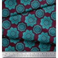 thumbnail image 3 of Soimoi Silk Fabric Floral Mandala Printed Craft Fabric by the Yard 42 Inch Wide, 3 of 3