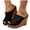 Black, variant on Women's Peep Toe Platform Sandals Cork Wedge Lightweight Canvas Mules Comfortable Slip On Dress Summer Slides Shoes Brown Size 6