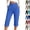 23# Blue, variant on Capris for Women with Pockets Cotton Linen High Waisted Pants Dressy Casual Cropped Pant Casual Summer Yoga Capris Navy M