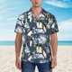 thumbnail image 2 of Fotbe Penguin Arctic Adventure Camisa Hawaiana para Hombre Unisex – Camisa Casual de Verano con Botones de Manga Corta de Algodón y Lino,Small, 2 of 7