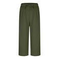 thumbnail image 3 of Plebaso Women's Casual Capri Pants Summer Drawstring Capris Plain Lightweight Pocket Cropped Trousers, 3 of 6