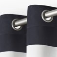 thumbnail image 3 of Exclusive Home Sateen Rugby Striped Kids Twill Woven Room Darkening Blackout Grommet Top Curtain Panel Pair, 52"x84", Navy, 3 of 5