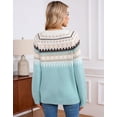 thumbnail image 3 of Women's Fair Isle Sweater, Crew Neck Long Sleeve Knit Pullover Christmas Holiday Winter Sweater by Cogild, 3 of 7