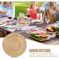 thumbnail image 4 of 100 Pcs Disposable Printed Woven Paper Placemats Bulk 11 Inch Round Wicker Printed Chargers Place Mat Farmhouse Braided Rattan Tablemats for Wedding Dinner Party(Light Brown), 4 of 7