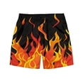 thumbnail image 7 of Mens Flame Graphic Basketball Shorts Cool Retro Running Athletic Shorts Drawstring Waist Casual Track Shorts, 7 of 7