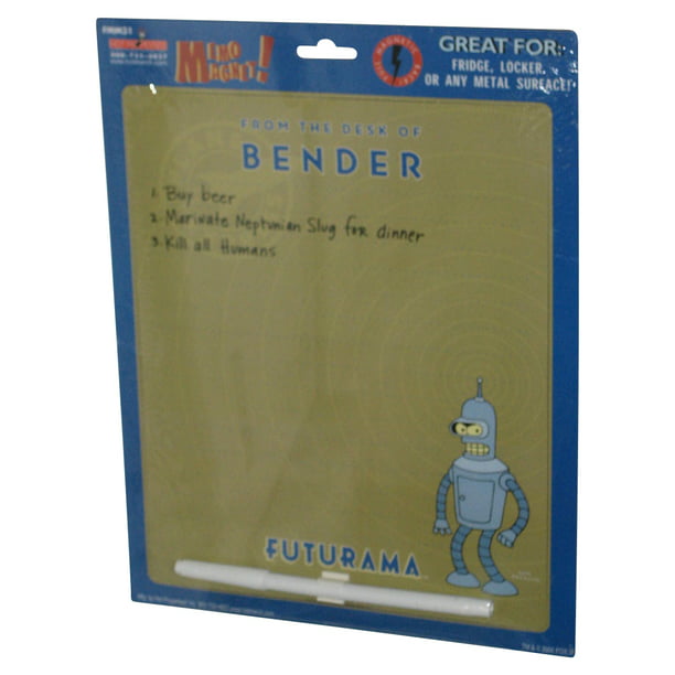 From The of Bender Fridge Locker Metal Surface Memo Magnet w/ Pen - Walmart.com