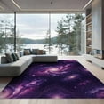 thumbnail image 2 of ODIKA 6'x9' Washable Area Rug Easy Care, Non-Shedding, Galaxy Watercolor Nebula Dreamy Cosmic Constellation Purple Starry Refined for Queen Size Bedroom Under Bed Master Suite, 2 of 7